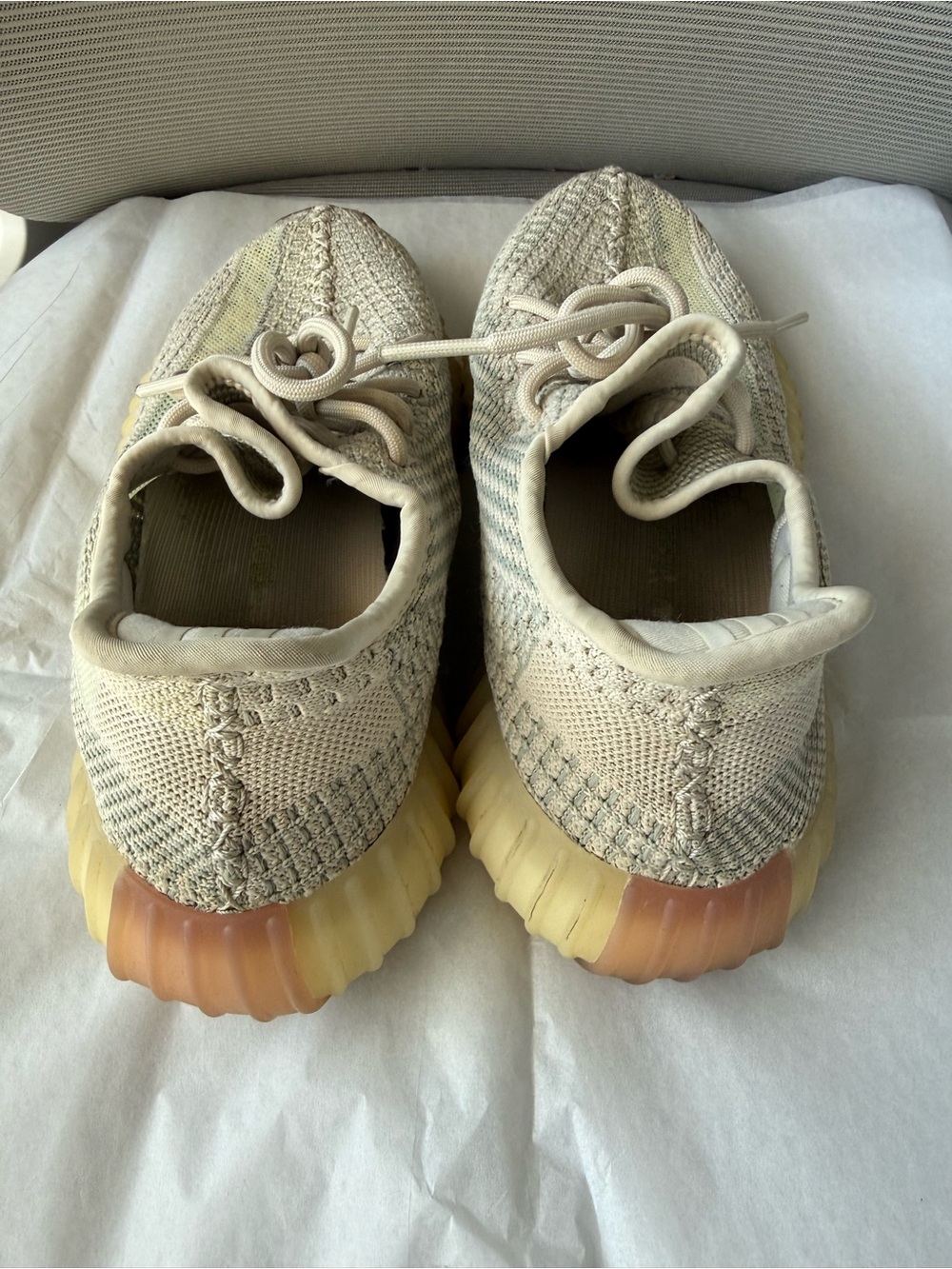 Adidas Yeezy Boost 350 Light Gray/Cream Men’s 7 Women’s 8 Authentic No Box - Picture 4 of 4